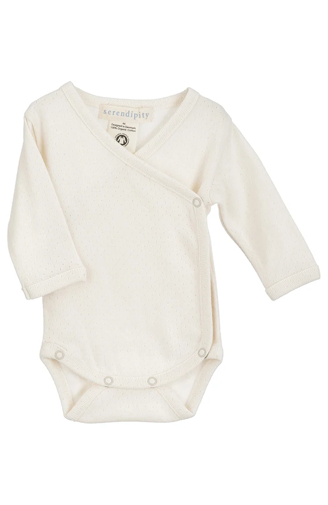 Newborn Wrap Body - Offwhite Pointelle