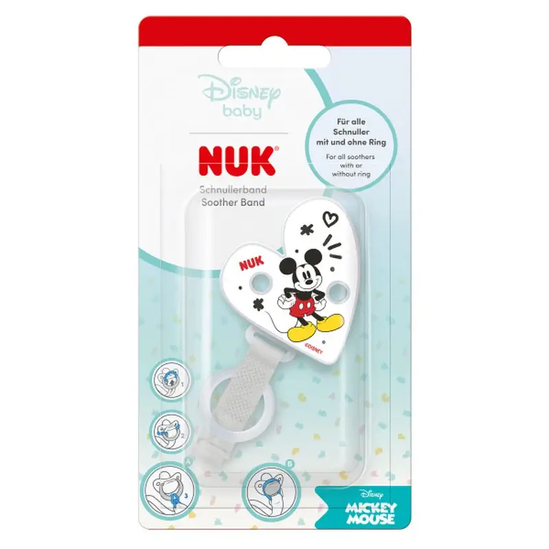 NUK Mickey Mouse Dummy Clip 0m+