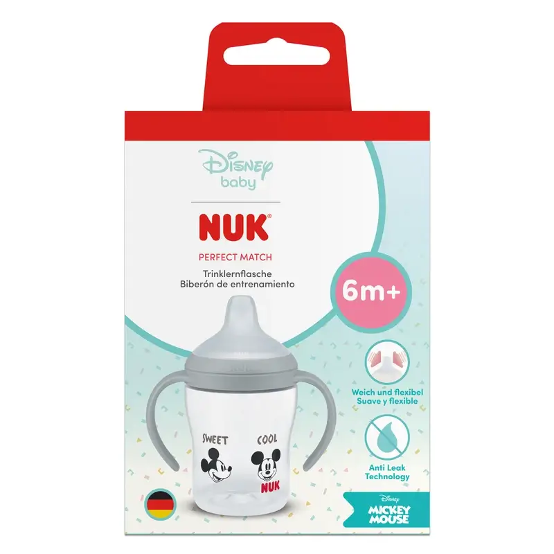 NUK Perfect Match Training Bottle 150 ml 6m+ Mickey Mouse Grey