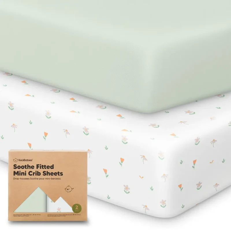 KeaBabies - Soothe Fitted Mini Crib & Pack N' Play Sheets - Printed