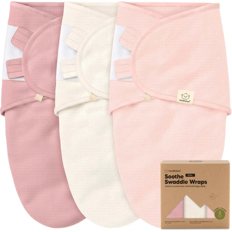KeaBabies - Soothe Wren - Solid Wrap Swaddles - 3pk