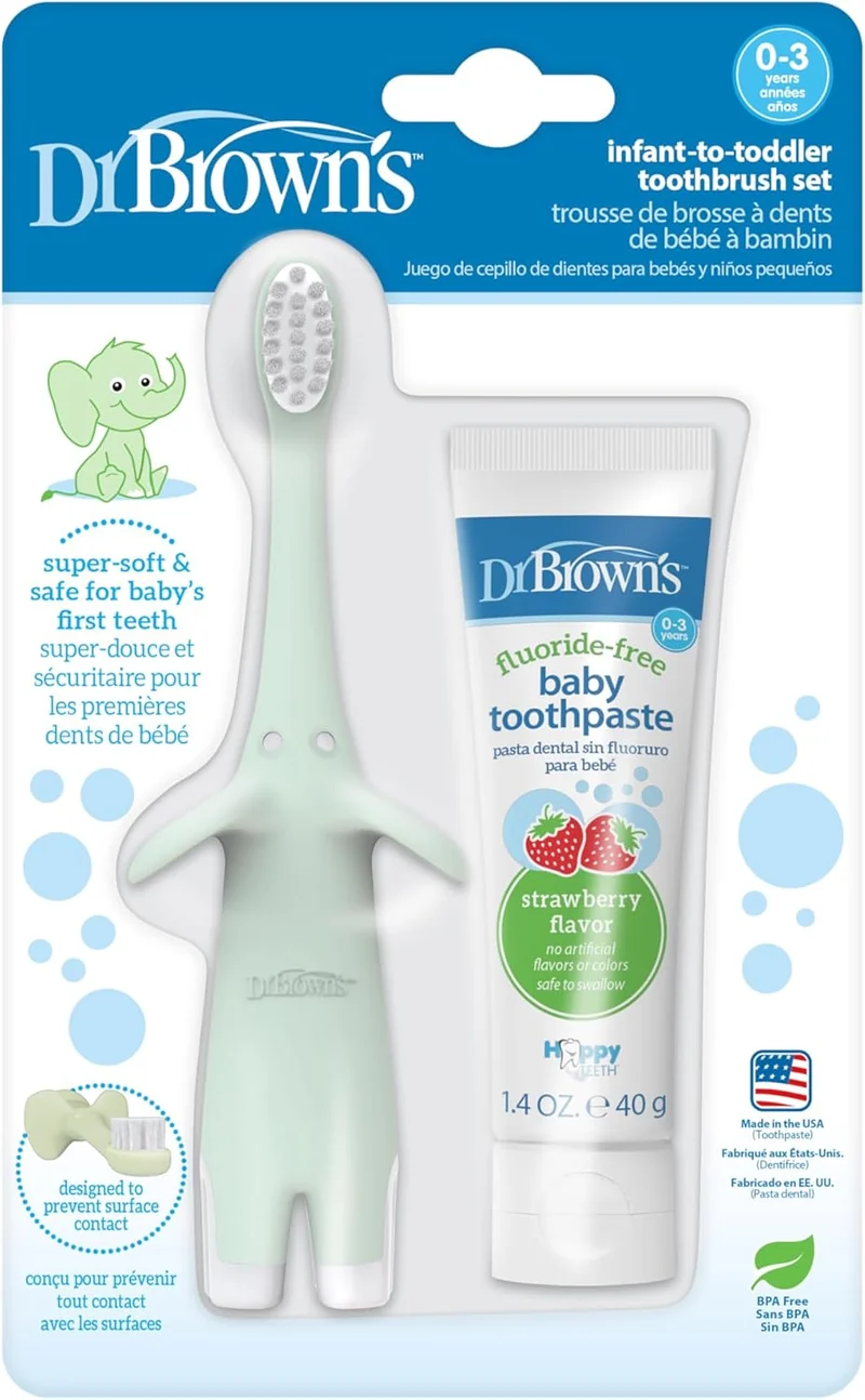 Dr. Brown's - Infant to Toddler Training Toothbrush Set 1.4oz - 0-3 years