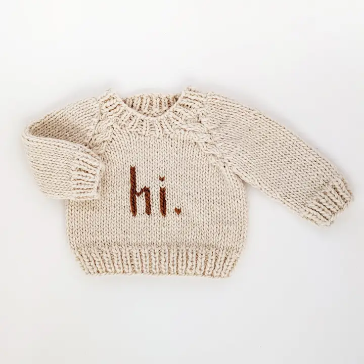 Huggalugs - Crew Neck Baby Sweater - Hi.