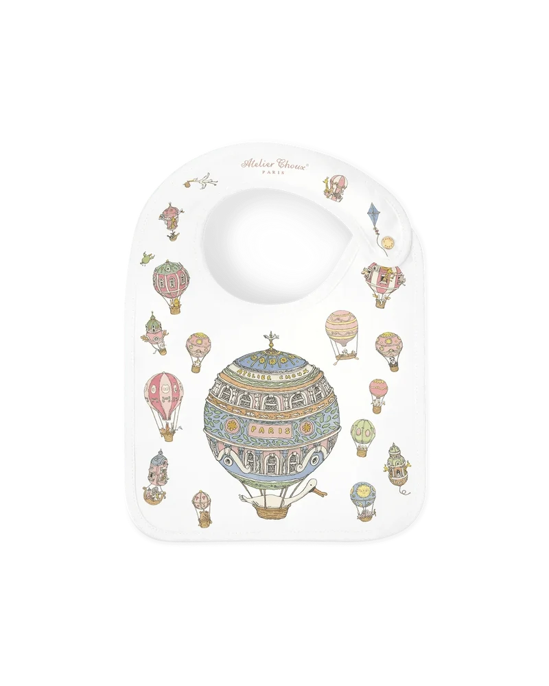 Atelier Choux Paris - Satin Bib - Hot Air Balloons