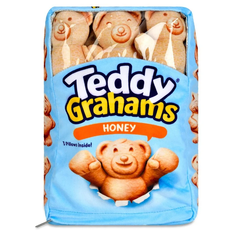 iscream - Teddy Grahams Honey Packaging Interactive Plush Pillow