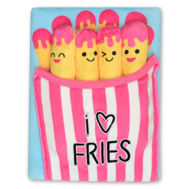 iscream - Plush Fleece "I Heart Fries" Journal with Removable Mini Plush Fries