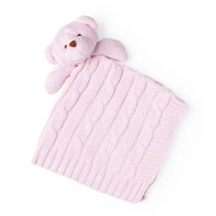 Rose Textiles - Cable Knit Bear Security Blanket