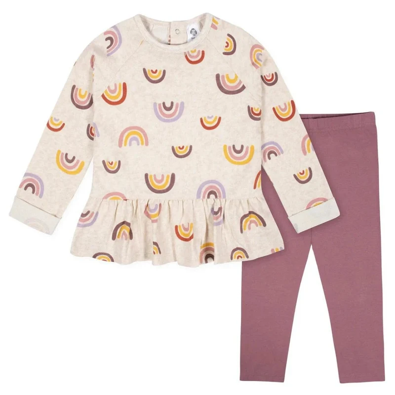 Gerber - Toddler Rainbow Peplum Top & Legging Set