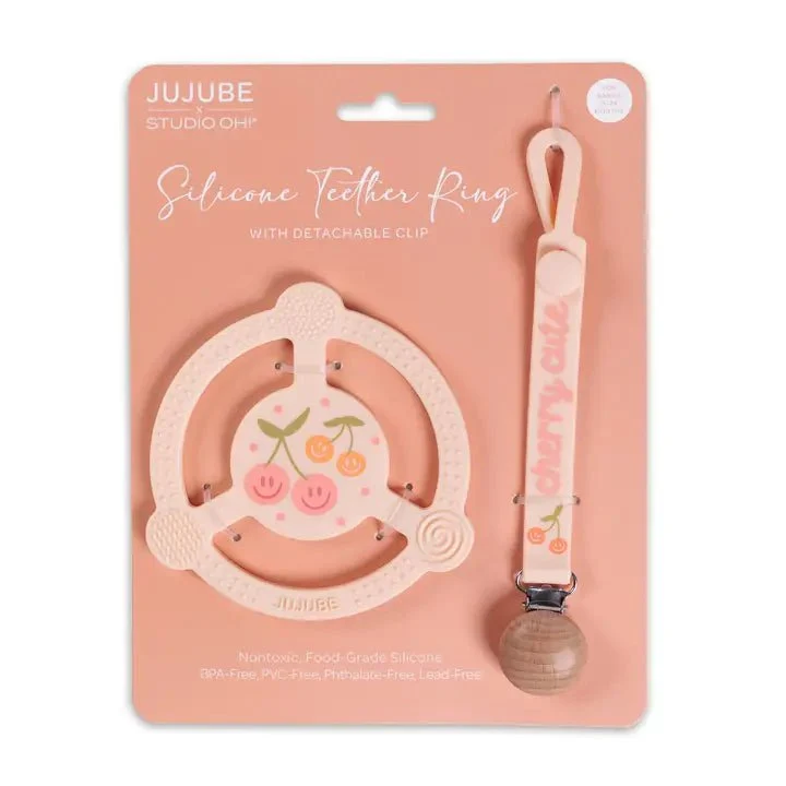 JuJuBe - Silicone Teether Ring W/ Detachable Clip