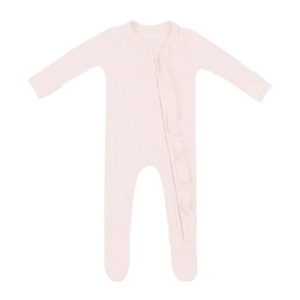 Kyte Baby - Ribbed Ruffle Zipper Footie