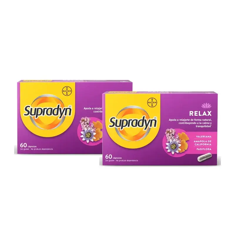 Supradyn Relax: Calm and Tranquillity with Passionflower and Valerian, Pack of 2 x 60 capsules