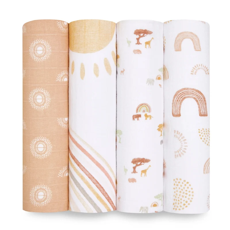 Aden + Anais - Premium Collection - Cotton Muslin Swaddles - 4 Pack