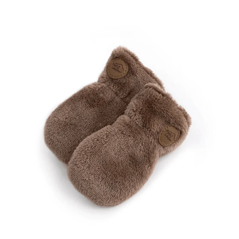 Petit Coulou - Minky Baby Mittens - Soft Fleece-Lined with Elasticized Wrist