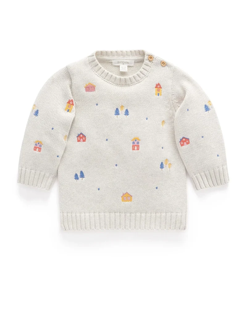 Purebaby - Snowy Embroidered Pullover