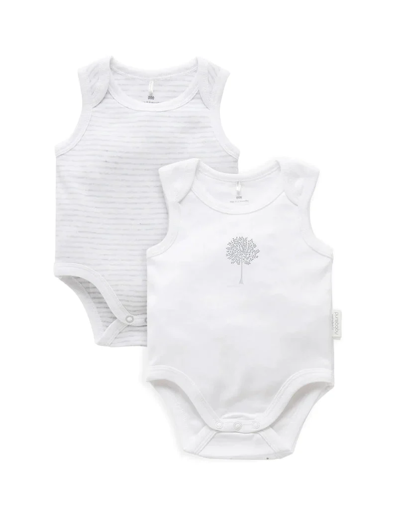 Purebaby - Organic Cotton Design Undershirt (2 Pack)