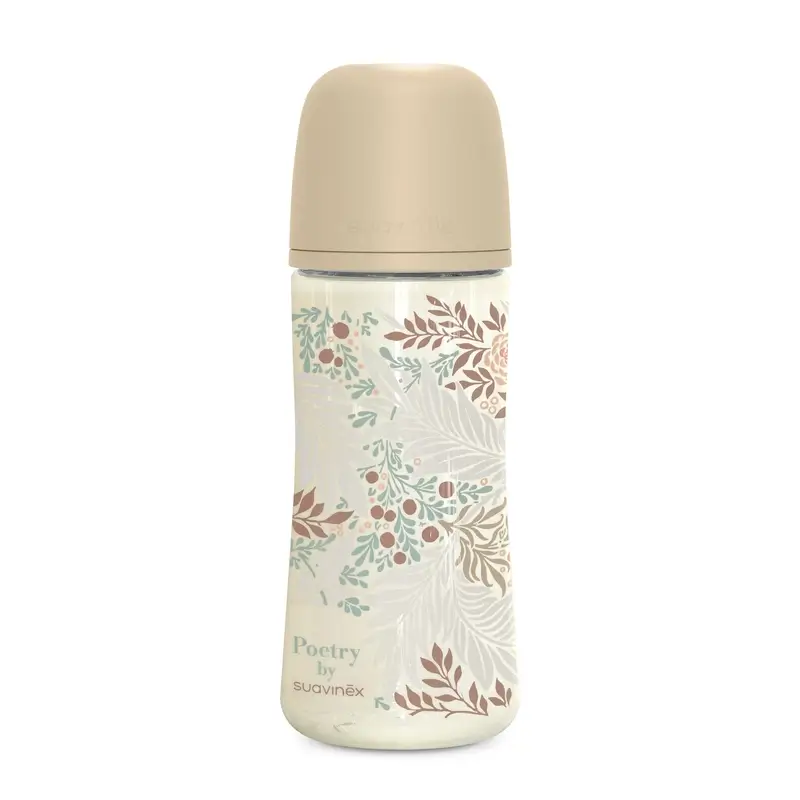 Suavinex Feeding Bottle 360 Ml, Dense Flow (L), +6 Months, Poetry Beige
