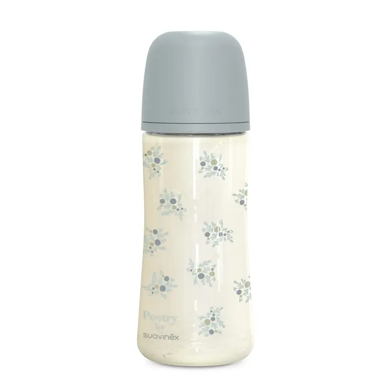 Suavinex Baby Bottle 360 Ml, Dense Flow (L), +6 Months, Poetry Blue