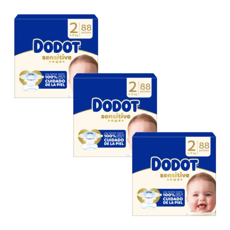 Dodot Sensitive Nappy Sensitive Jumbo Pack Size 2 , 3X88 Units