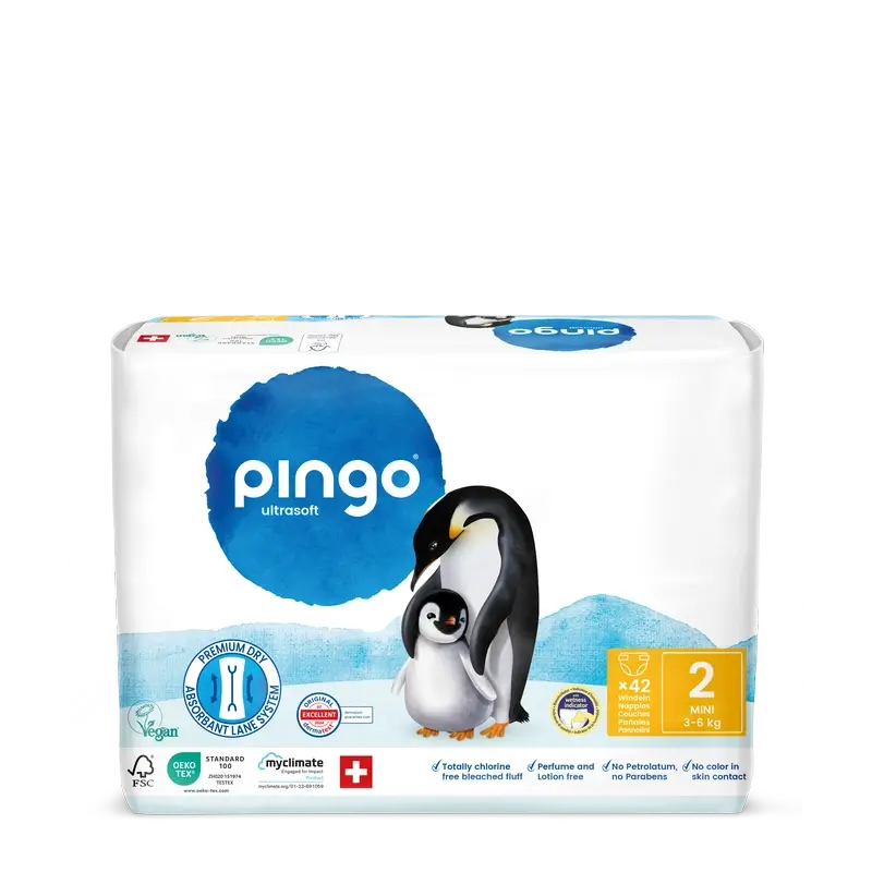 Pingo Ecological Nappies Size 2 (3-6 Kg), 42 units