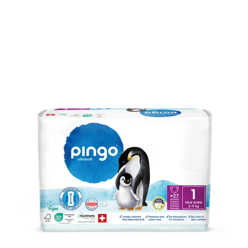 Pingo Ecological Nappies Size 1 (2-5 Kg), 27 units
