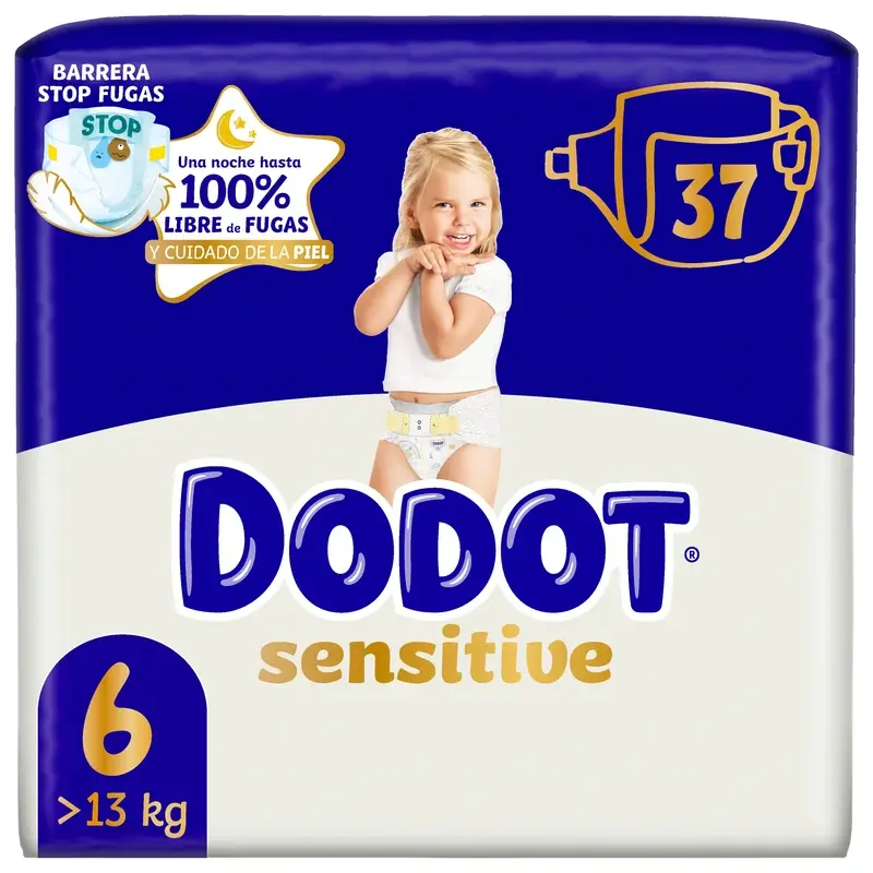Dodot Sensitive Size 6, >13kg, 37 Nappies