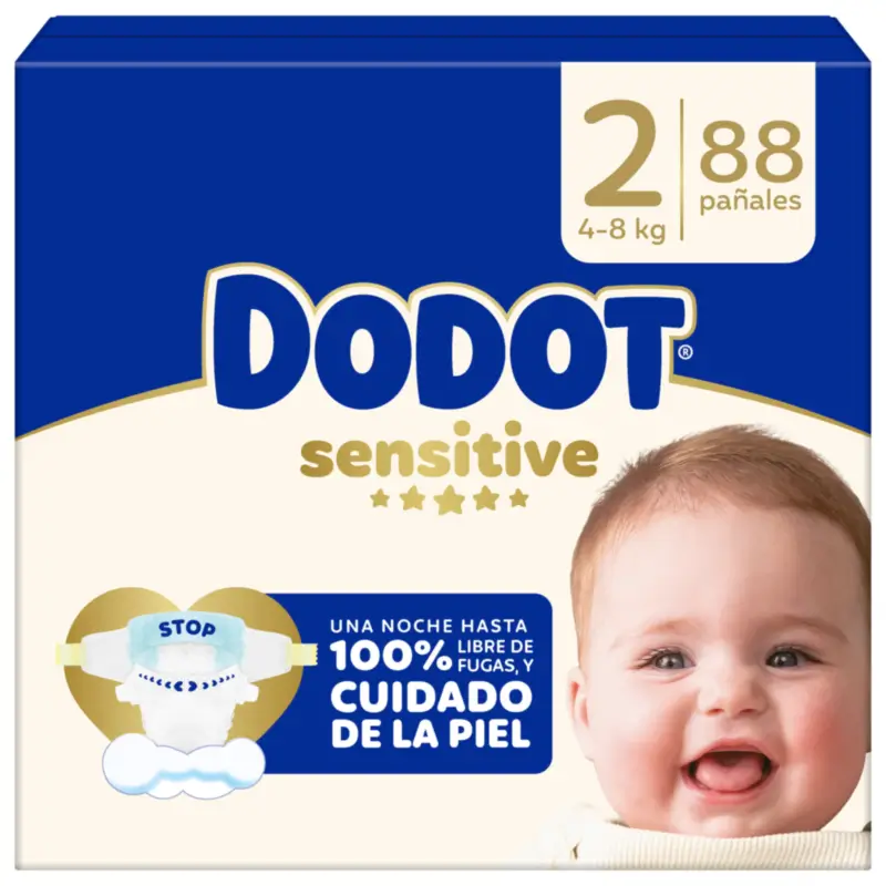 Dodot Sensitive Size 2, 4kg-8kg, 88 Nappies