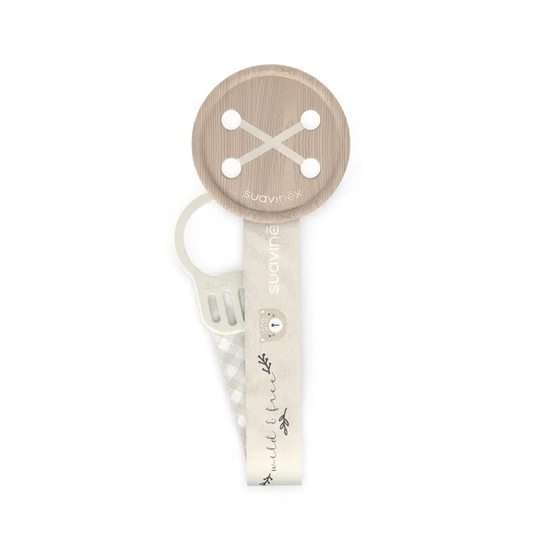 Suavinex Pacifier Holder +0 Months Wild&Free Beige