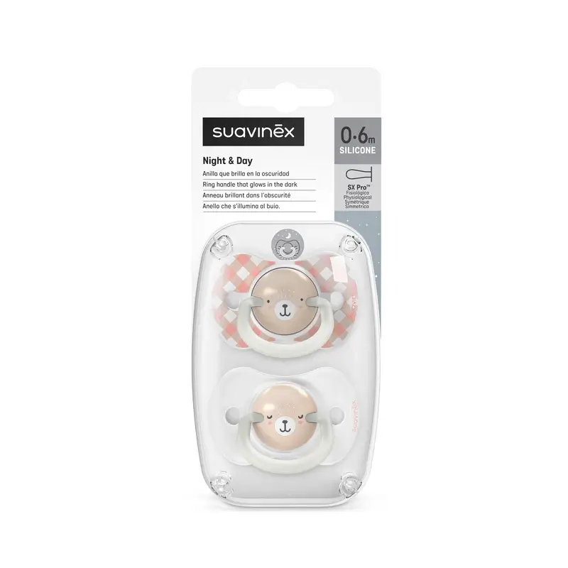 Suavinex Night & Day soothers Night & Day Teat Sx Pro 0/6 Months Pink, 2 units