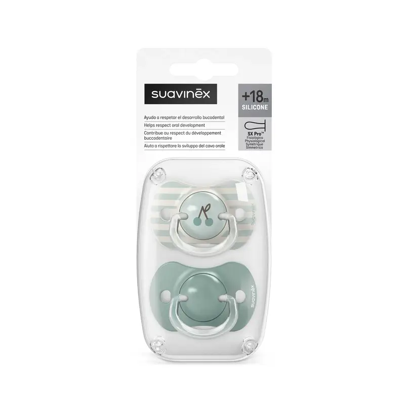 Suavinex Pacifiers Sx Pro Teat +18 Months Birdies Green, 2 units