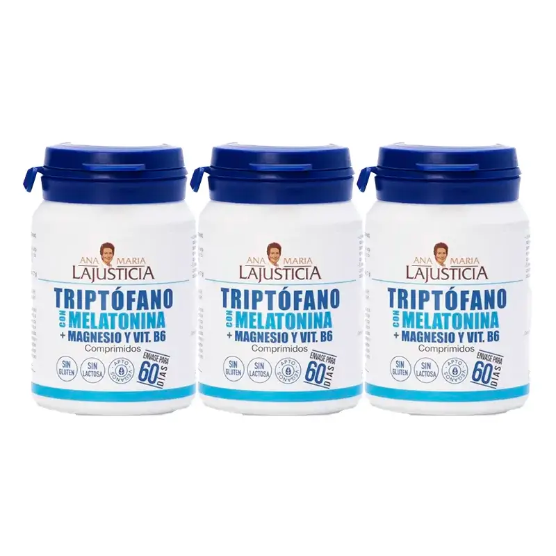 Ana Maria Lajusticia Tryptophan with Melatonin + Magnesium and Vitamin B6, Pack 3 x 60 tablets