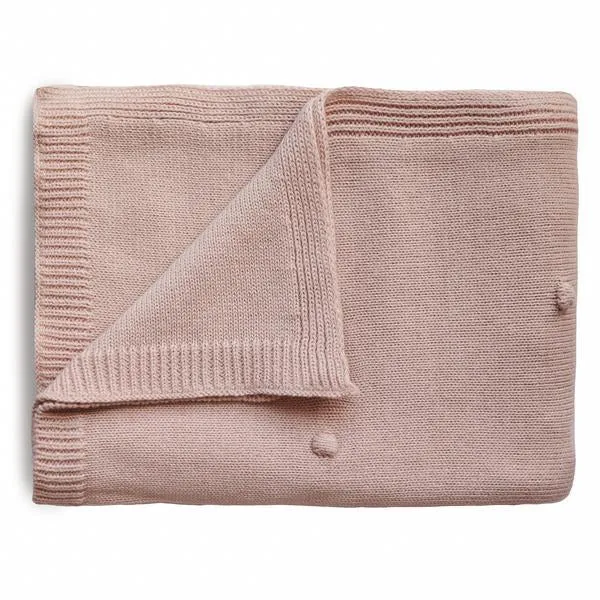 Mushie- Knitted Textured Dots Baby Blanket