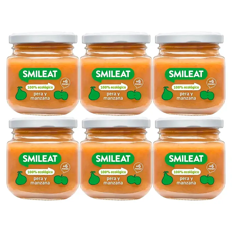 Smileat Pear & Apple Jar, 6x130 Gr