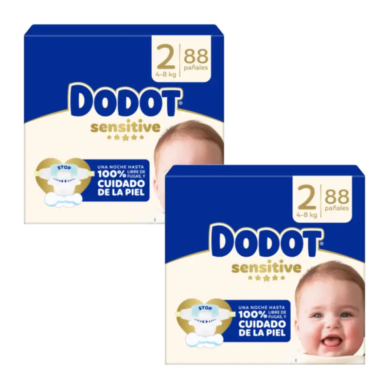 Dodot Sensitive Jumbo Sensitive Nappy Pack Size 2, 2x88 Units