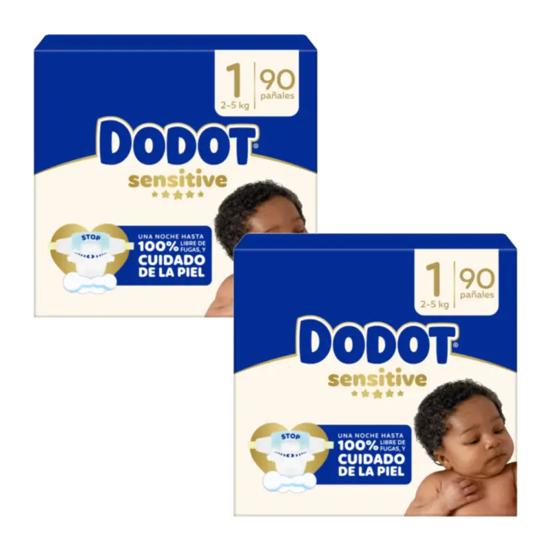 Dodot Sensitive Jumbo Sensitive Nappy Pack Size 1, 2x90 Units