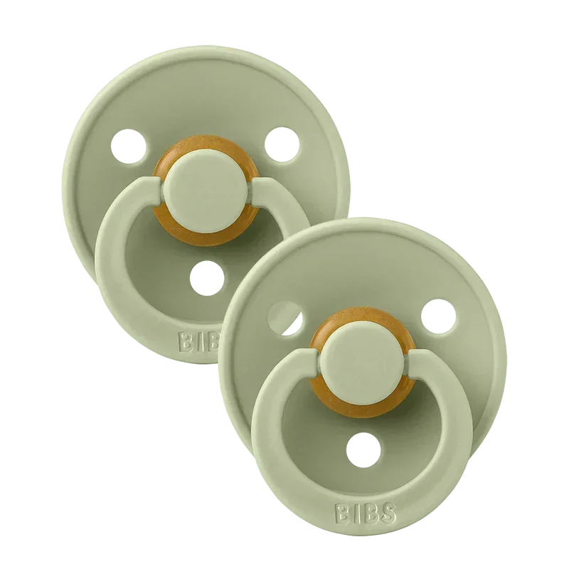 BIBS - Color - Natural Rubber Pacifier Solid 2-Pack - Size 2 - 6-18M