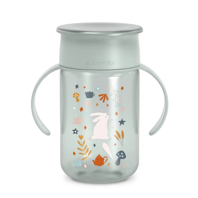 Suavinex 360 Non-Spill Cup 340 Ml, +12 Months, Wonderland Green
