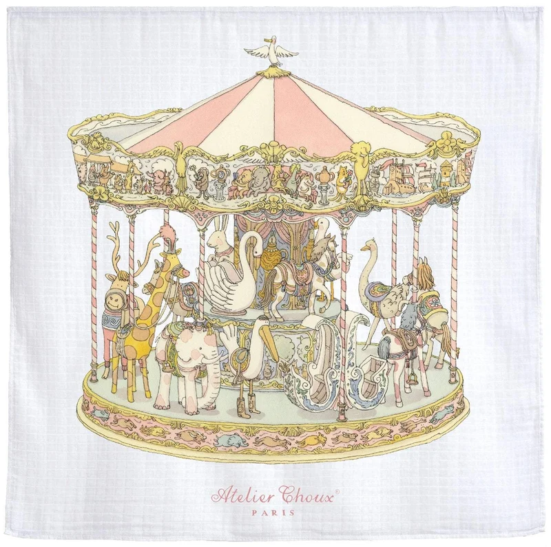 Atelier Choux Paris - Swaddle - Pink Carousel