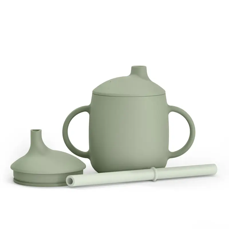 Suavinex Learning Cup 3-In-1 Silicone, +6 Months, Green
