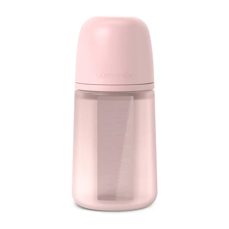 Suavinex Silicone Bottle 240 Ml, Medium Flow (M), +3 Months, Rosewater